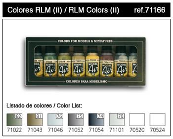 71.166 Vallejo RLM Colors (II) modelair set 8 x 17 ml OLD...